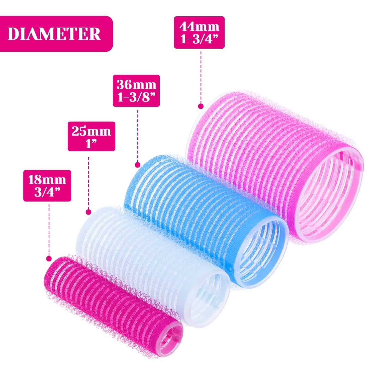 image:imageAnezus SelfGrip Rollers Set  60 Pcs Multicolored Curlers and Clips for HairstylingMulticolored