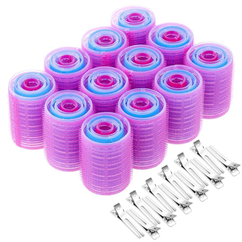 image:imageAnezus SelfGrip Rollers Set  60 Pcs Multicolored Curlers and Clips for HairstylingMulticolored
