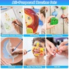 image:image200 Pcs Small Paint Brushes Bulk Anezus Detail Paint Brushes Fine Brushes with Flat and Round Tip Acrylic Brushes Set for Classroom Water Color Pumpkin Canvas Painting Touch UpMixed35Flat35Fine