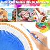 image:image200 Pcs Small Paint Brushes Bulk Anezus Detail Paint Brushes Fine Brushes with Flat and Round Tip Acrylic Brushes Set for Classroom Water Color Pumpkin Canvas Painting Touch UpFlat Paint Brushed