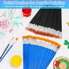 image:image200 Pcs Small Paint Brushes Bulk Anezus Detail Paint Brushes Fine Brushes with Flat and Round Tip Acrylic Brushes Set for Classroom Water Color Pumpkin Canvas Painting Touch UpMixed100Flat100Fine