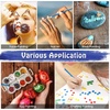 image:image200 Pcs Small Paint Brushes Bulk Anezus Detail Paint Brushes Fine Brushes with Flat and Round Tip Acrylic Brushes Set for Classroom Water Color Pumpkin Canvas Painting Touch UpFine Paint Brushes