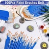 image:image200 Pcs Small Paint Brushes Bulk Anezus Detail Paint Brushes Fine Brushes with Flat and Round Tip Acrylic Brushes Set for Classroom Water Color Pumpkin Canvas Painting Touch UpFine Paint Brushes