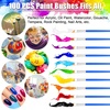 image:image200 Pcs Small Paint Brushes Bulk Anezus Detail Paint Brushes Fine Brushes with Flat and Round Tip Acrylic Brushes Set for Classroom Water Color Pumpkin Canvas Painting Touch UpFlat Paint Brushed