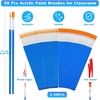 image:image50 Pcs Flat Paint Brushes for Touch Up Anezus Small Paint Brushes for Classroom Craft Brushes for Acrylic Watercolor Face Paintingflat and round