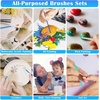 image:image50 Pcs Flat Paint Brushes for Touch Up Anezus Small Paint Brushes for Classroom Craft Brushes for Acrylic Watercolor Face Paintingflat and round