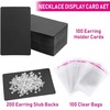 image:imageAnezus 100 Pcs Earring Display Cards with 200 Earring Backs and 100 SelfSealing Bags for Earrings Necklace amp Jewelry Display Kraft Color 35x24 InchesBlack