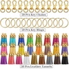 image:imageAnezus 100Pcs Craft Tassel Set  50 Tassels 25 Lobster Clasp Keychains 25 Rings for Acrylic Keychains Gold