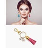 image:imageAnezus 100Pcs Craft Tassel Set  50 Tassels 25 Lobster Clasp Keychains 25 Rings for Acrylic Keychains Gold