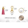 image:imageAnezus 100Pcs Craft Tassel Set  50 Tassels 25 Lobster Clasp Keychains 25 Rings for Acrylic Keychains Gold