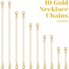 image:imageAnezus 10Pcs Necklace and Bracelet Extenders Silver Chain Extenders for Jewelry Making Assorted SizesGold