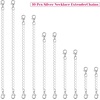 image:imageAnezus 10Pcs Necklace and Bracelet Extenders Silver Chain Extenders for Jewelry Making Assorted SizesSilver