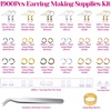image:imageAnezus 1900 Pcs Earring Making Kit with Jewelry Hooks Fish Hook Earrings Backs Jump Rings for Repair Gifts