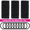 image:imageAnezus 200 Pcs Black Elastics Hair Ties Small Bulk Hair Ties Hair Bands 4mmBlack