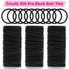 image:imageAnezus 250 Pcs Black Elastics Small Hair Ties Elastics Small Hair Rubber Bands Accessories Ponytail Holders for Women Girls Baby Toddlers Men with Thick Straight Curly Hair 3 mm