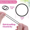image:imageAnezus 250 Pcs Black Elastics Small Hair Ties Elastics Small Hair Rubber Bands Accessories Ponytail Holders for Women Girls Baby Toddlers Men with Thick Straight Curly Hair 3 mm