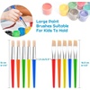 image:imageAnezus 30 Kids Paint Brushes Set with Jumbo Round Watercolor and Large Flat Craft Brushes