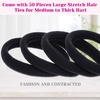 image:imageAnezus 50 Pcs Thick Black Hair Ties Large Hair Elastics Bulk Hair Ties Stretch Hair Bands Ponytail Holders for Thick Heavy and Curly Hair Neutral ColorsBlack