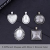image:imageAnezus 60Pcs Pendant Trays Bezel Pendant Trays Blanks with Glass Cabochons for Pendants Making and Jewelry Making 5 Styles