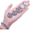 image:imageAnezus 60Pcs Pendant Trays Bezel Pendant Trays Blanks with Glass Cabochons for Pendants Making and Jewelry Making 5 Styles
