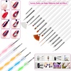 image:imageAnezus Nail Art Brushes Nail Art Painting Polish Design Tools Set with 15Pcs Nail Gel Brushes 5Pcs Nail Dotting Pen 30 Colors Nail Striping Tape and 36 Sheets Nail Stencils French Tip Guides Sticker