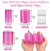 image:imageAnezus SelfGrip Rollers Set  60 Pcs Multicolored Curlers and Clips for HairstylingHot Pink