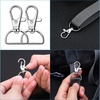 image:imageKey Chain Clip Hook Anezus D Ring Clip Keychain Lanyard Swivel Snap Hooks Clip on Key Ring for Crafts and Purse Hardware 34 inchSilver