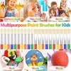 image:imagePaint Brushes Anezus 50 Pcs Kids Paint Brushes Bulk Toddler Paint Brushes Set with Big Round Paint Brush and Large Flat Paint Brushes for Preschool Children Painting Party SuppliesMix