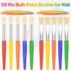 image:imagePaint Brushes Anezus 50 Pcs Kids Paint Brushes Bulk Toddler Paint Brushes Set with Big Round Paint Brush and Large Flat Paint Brushes for Preschool Children Painting Party SuppliesMix