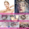 image:imagePearl Beads for Craft Anezus 200pcs Ivory Faux Fake Pearls 12 MM Sew on Pearl Beads with Holes for Jewelry Making Bracelets Necklaces Hairs Crafts Decoration and Vase FillerVarious Sizes
