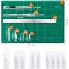 image:imageSelf Healing Cutting Mat for Sewing Anezus 12 x 18 Cutting Mat Craft Knife Kit with Sewing Mat Craft Knife and SK5 Carving Blades Retractable Utility Knife Steel Ruler for Sewing Rotary Cutter