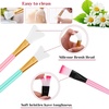 image:imageanezus 11 Pcs DIY Facial mask Mixing Tool Kit with Bowl Stick Spatula Silicone Brush Spray Bottle Puff Soaking Bottle Gauges PinkPink