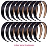 image:imageanezus 16 Pcs Satin Headbands Bulk 1 Inch Antislip Black Ribbon Hair Bands Plain Hard Headbands for Women Girls DIY Craft Hair Accessories BlackBlack