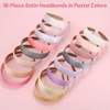 image:imageanezus 16 Pcs Satin Headbands Bulk 1 Inch Antislip Black Ribbon Hair Bands Plain Hard Headbands for Women Girls DIY Craft Hair Accessories BlackPastel Color