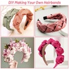 image:imageanezus 16 Pcs Satin Headbands Bulk 1 Inch Antislip Black Ribbon Hair Bands Plain Hard Headbands for Women Girls DIY Craft Hair Accessories BlackPastel Color
