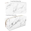 image:imageanezus 2Pcs Marble Cosmetic Toiletry Makeup Bag Travel Brush Storage Pouch with Gold Zipper