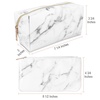 image:imageanezus 2Pcs Marble Cosmetic Toiletry Makeup Bag Travel Brush Storage Pouch with Gold Zipper
