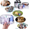 image:imageanezus Clear Makeup Bag 6Pcs TSA Approved Toiletry Bag Clear Cosmetic Travel Bag with Zipper Quart Size Clear Pouch for Air Travel Toiletries Gym Bathroom Organization