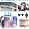 image:imageanezus Clear Makeup Bag 6Pcs TSA Approved Toiletry Bag Clear Cosmetic Travel Bag with Zipper Quart Size Clear Pouch for Air Travel Toiletries Gym Bathroom Organization