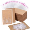 image:imageAnezus 100 Pcs Earring Display Cards with 200 Earring Backs and 100 SelfSealing Bags for Earrings Necklace amp Jewelry Display Kraft Color 35x24 InchesBrown