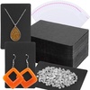 image:imageAnezus 100 Pcs Earring Display Cards with 200 Earring Backs and 100 SelfSealing Bags for Earrings Necklace amp Jewelry Display Kraft Color 35x24 InchesBlack