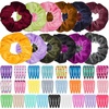 image:imageAnezus 100 Pcs Hair Clips Snap Hair Barrettes with 12 Pcs Velvet Scrunchies for Women Girls Hair Accessories