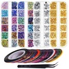image:imageAnezus 7100 Pcs Nail Art Rhinestones Nail Gems Kit with 30 Assorted Colors Nail Art Striping Tape and Pickup Tools for Nail Art Supplies Accessories