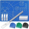 image:imageAnezus Craft Knife Precision Cutter and Self Healing Cutting Craft Mat Hobby Knife Set with 30 PCS Knife for Art Hobby Craft Scrapbooking StencilBblue