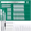 image:imageSelf Healing Cutting Mat for Sewing Anezus 12 x 18 Cutting Mat Craft Knife Kit with Sewing Mat Craft Knife and SK5 Carving Blades Retractable Utility Knife Steel Ruler for Sewing Rotary Cutter