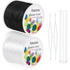 image:imageStretchy String for Bracelets Anezus 2Pcs Elastic String Jewelry Bead Cord with Large Eye Beading Needles for Seed Beads Pony Beads Clay Beads Bracelet Necklace and Jewelry Making Black amp White