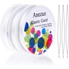 image:imageStretchy String for Bracelets Anezus 3 Rolls Elastic String Jewelry Bead Cord with 3pcs Large Eye Beading Needles for Pony Seed Beads Bracelets and Jewelry Making