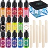 image:imageanezus 15 Colors Epoxy Resin Color Pigment Resin Pigment Liquid Resin Ink Epoxy UV Resin Dye Resin Colorant for Epoxy Resin Jewelry Making Supplies