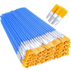 image:image200 Pcs Small Paint Brushes Bulk Anezus Detail Paint Brushes Fine Brushes with Flat and Round Tip Acrylic Brushes Set for Classroom Water Color Pumpkin Canvas Painting Touch UpFlat Paint Brushed
