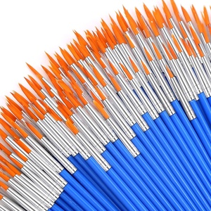 image:image200 Pcs Small Paint Brushes Bulk Anezus Detail Paint Brushes Fine Brushes with Flat and Round Tip Acrylic Brushes Set for Classroom Water Color Pumpkin Canvas Painting Touch UpFine Paint Brushes